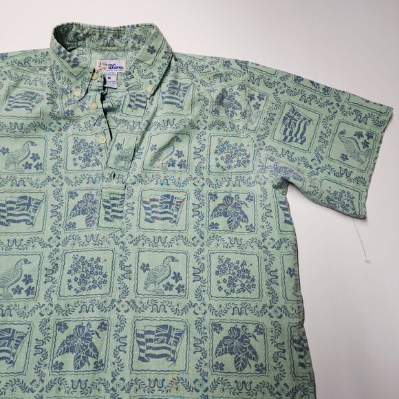 Reyn Spooner Kloth Lahaina Sailor Pullover Leaf Green Hawaiian All Over Print - Picture 1 of 9